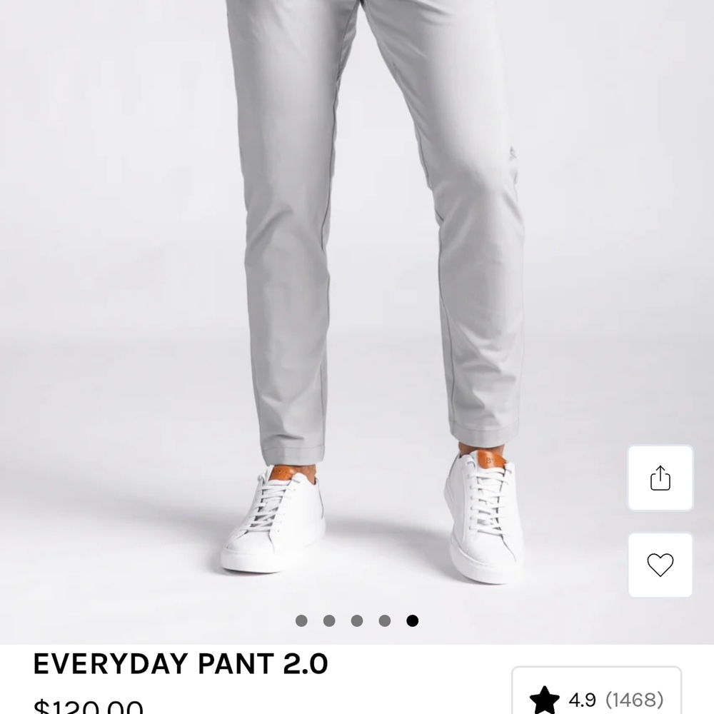 BYLT Men's Gray Everyday Pant 2.0 Like New